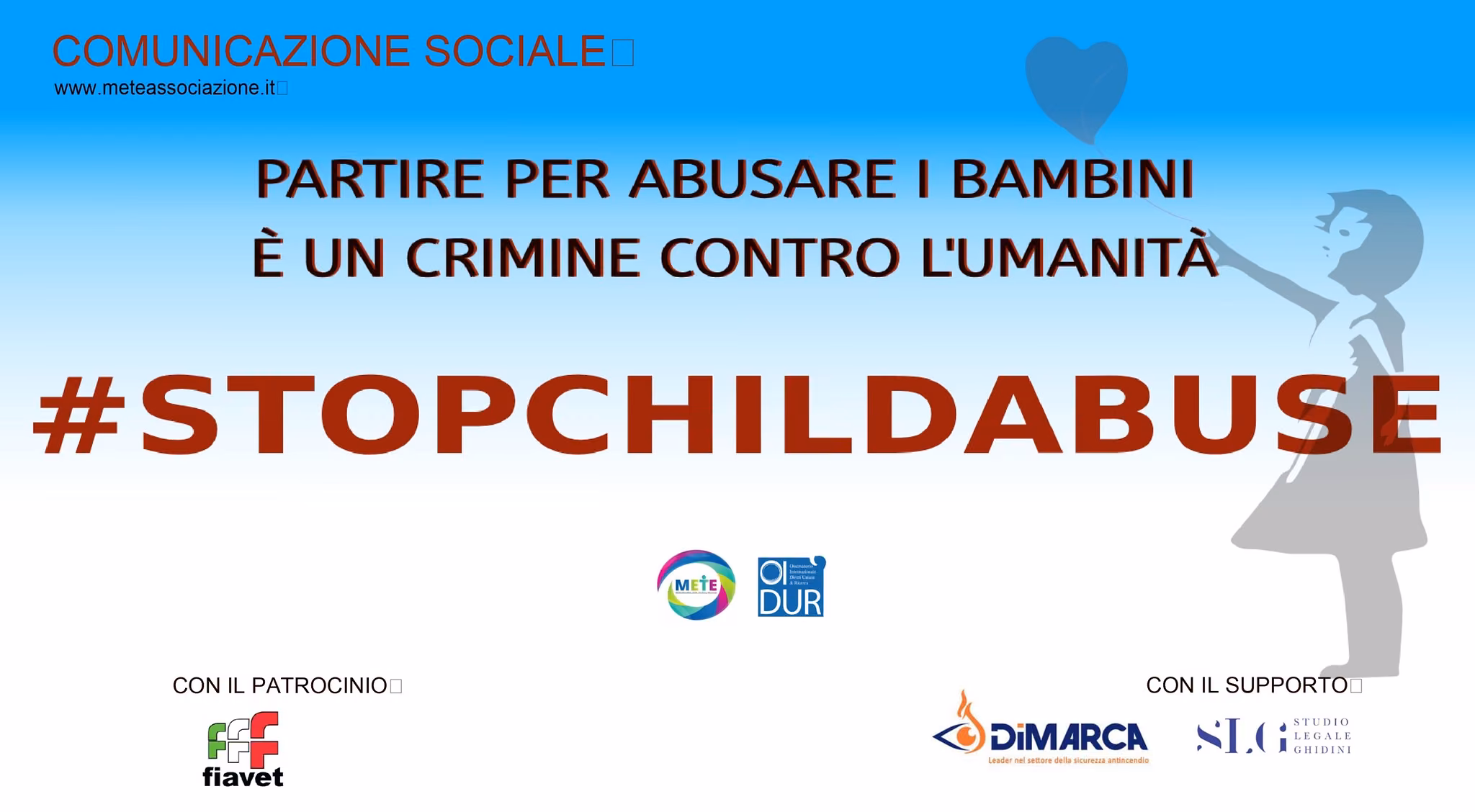 FIAVET, Patrocina Comunicazione Sociale: «Partire per Abusare i Bambini è un Crimine contro l’Umanità»
